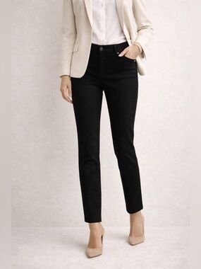 DKNY Black Slim Pants Work Career Office Chic Trouser Stretch Small
